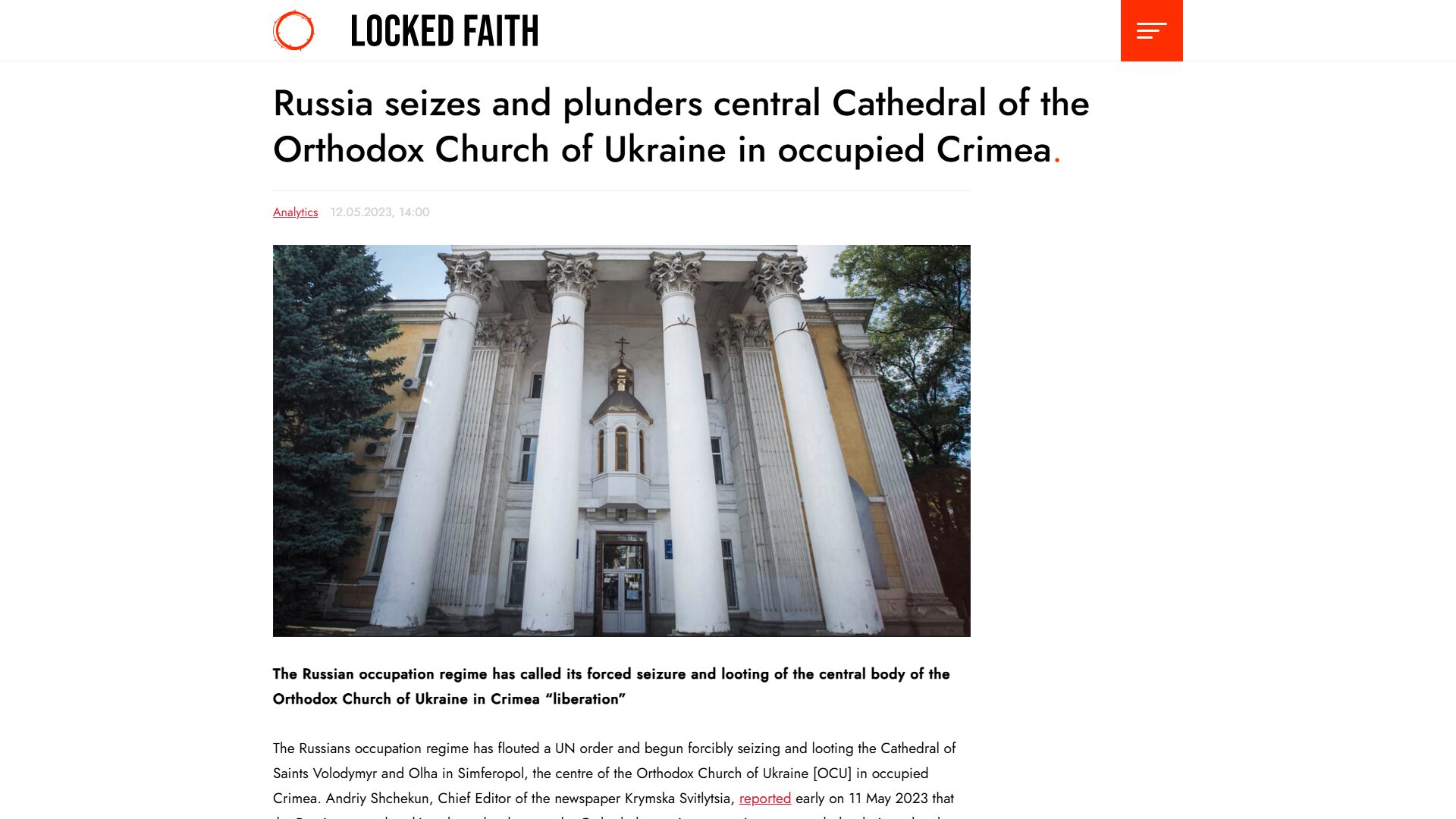 Russia seizes and plunders central Cathedral of the Orthodox Church of Ukraine in occupied Crimea | Locked Faith