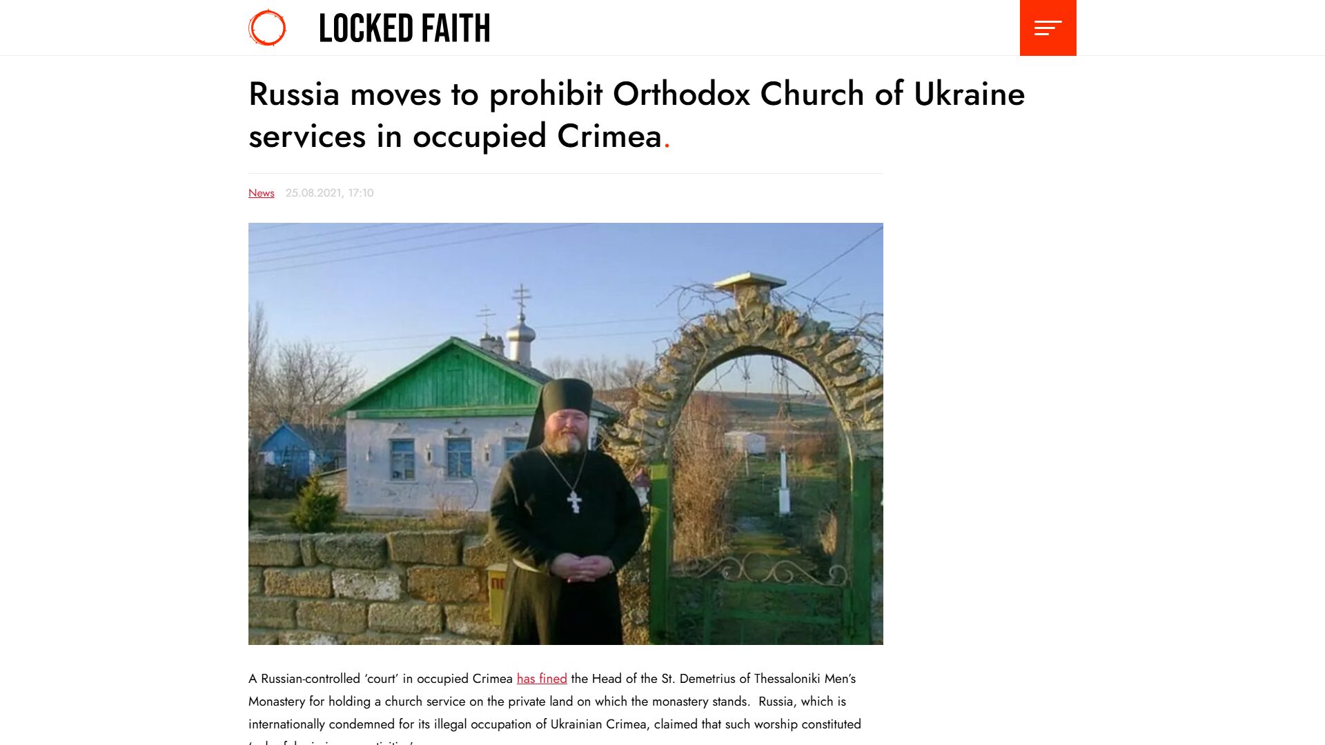 Russia moves to prohibit Orthodox Church of Ukraine services in occupied Crimea | Locked Faith