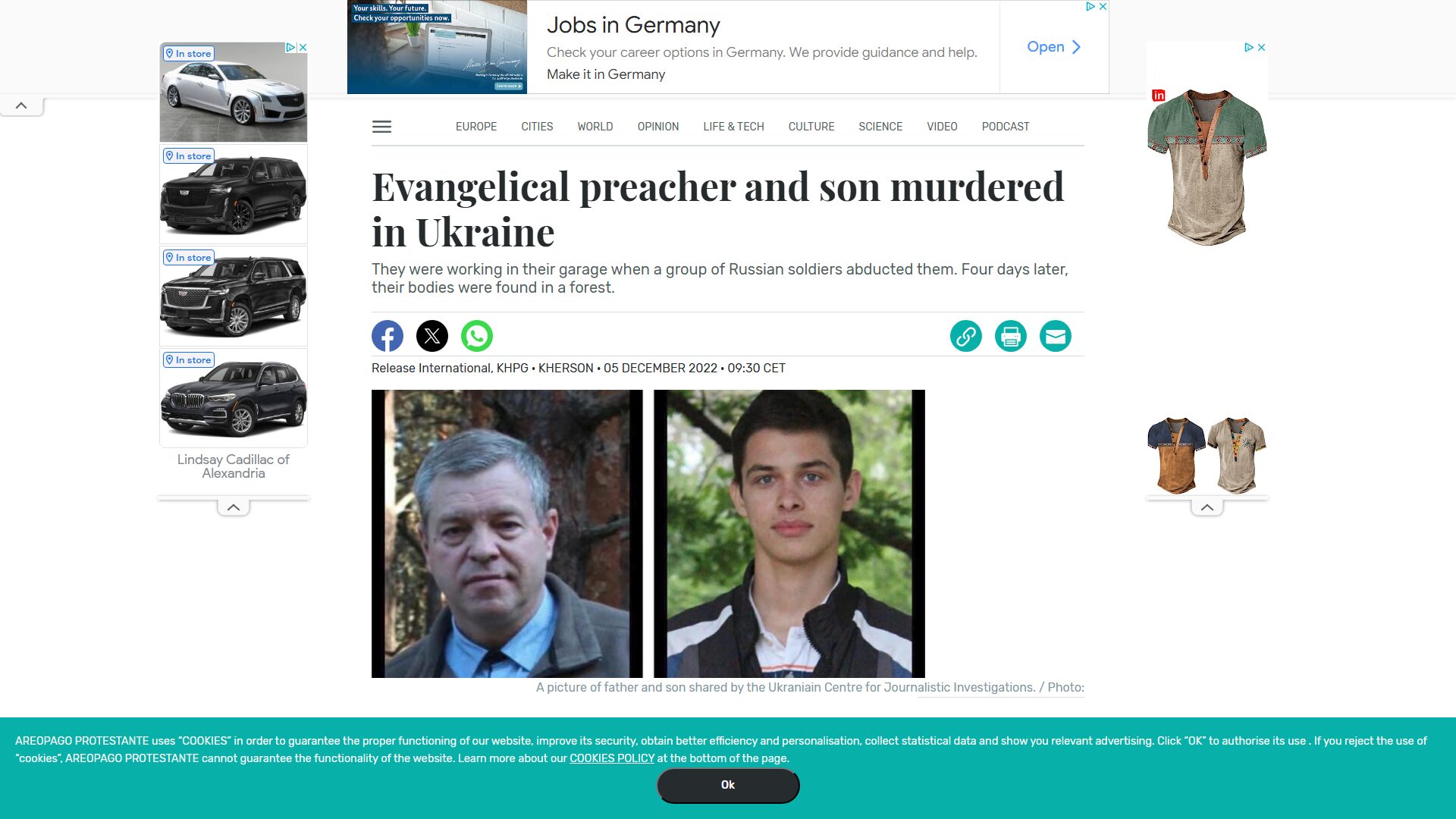 Evangelical preacher and son murdered in Ukraine, Evangelical Focus