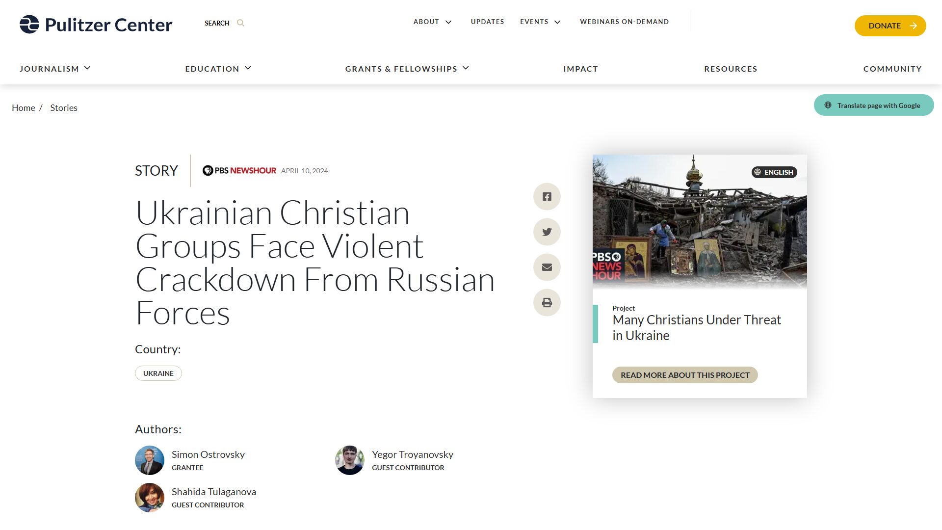 Ukrainian Christian Groups Face Violent Crackdown From Russian Forces