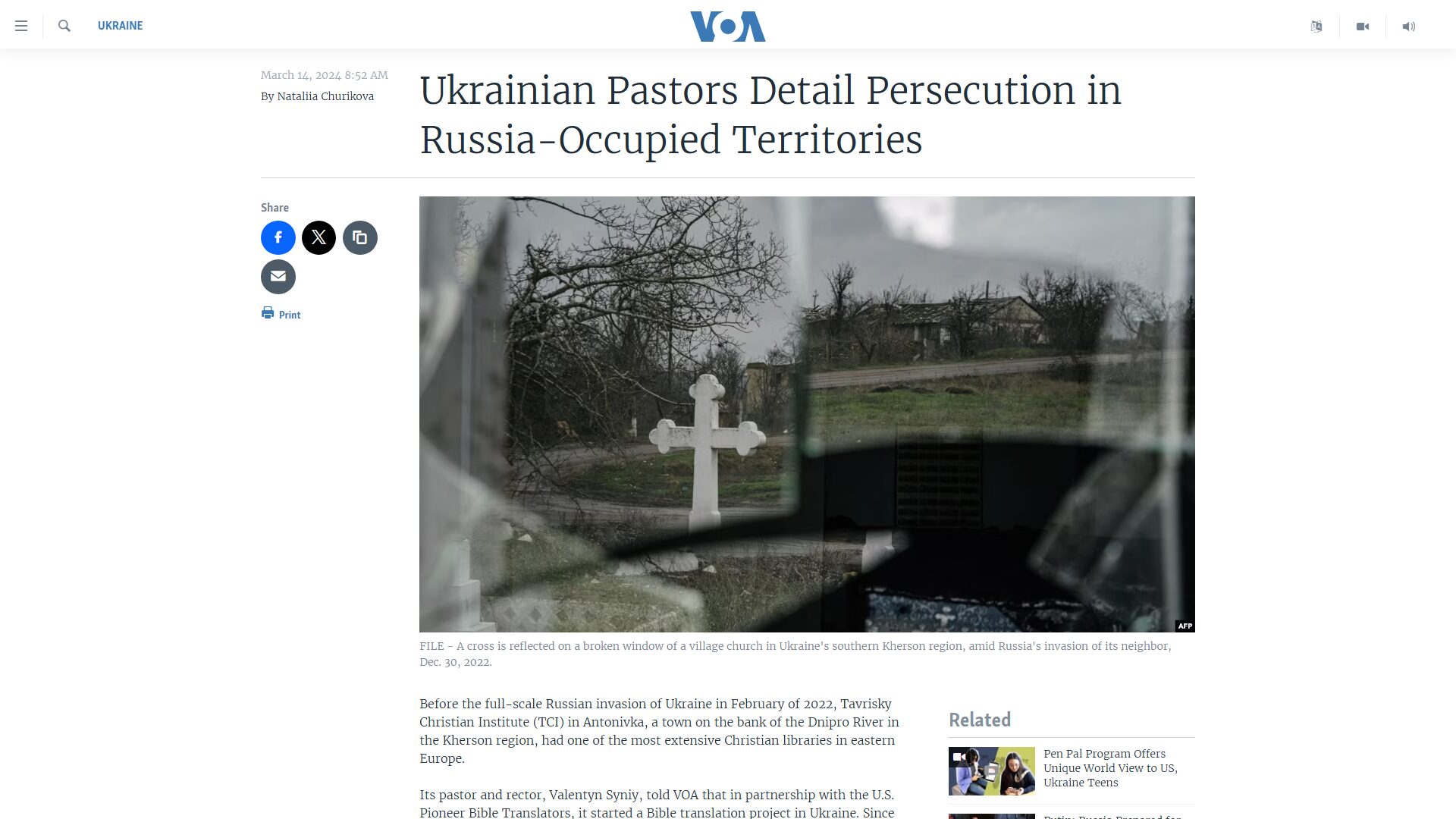 Ukrainian Pastors Detail Persecution in Russia-Occupied Territories