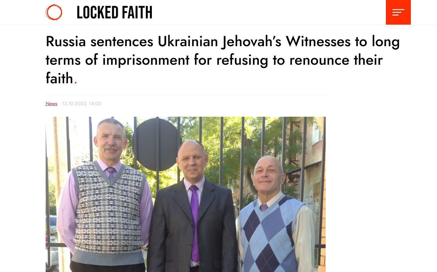 Russia sentences Ukrainian Jehovah’s Witnesses to long terms of imprisonment for refusing to renounce their faith | Locked Faith