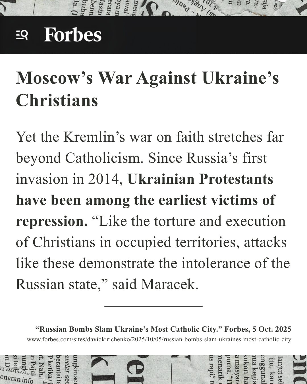 Ukrainian Protestants have been among the earliest victims of repression 1